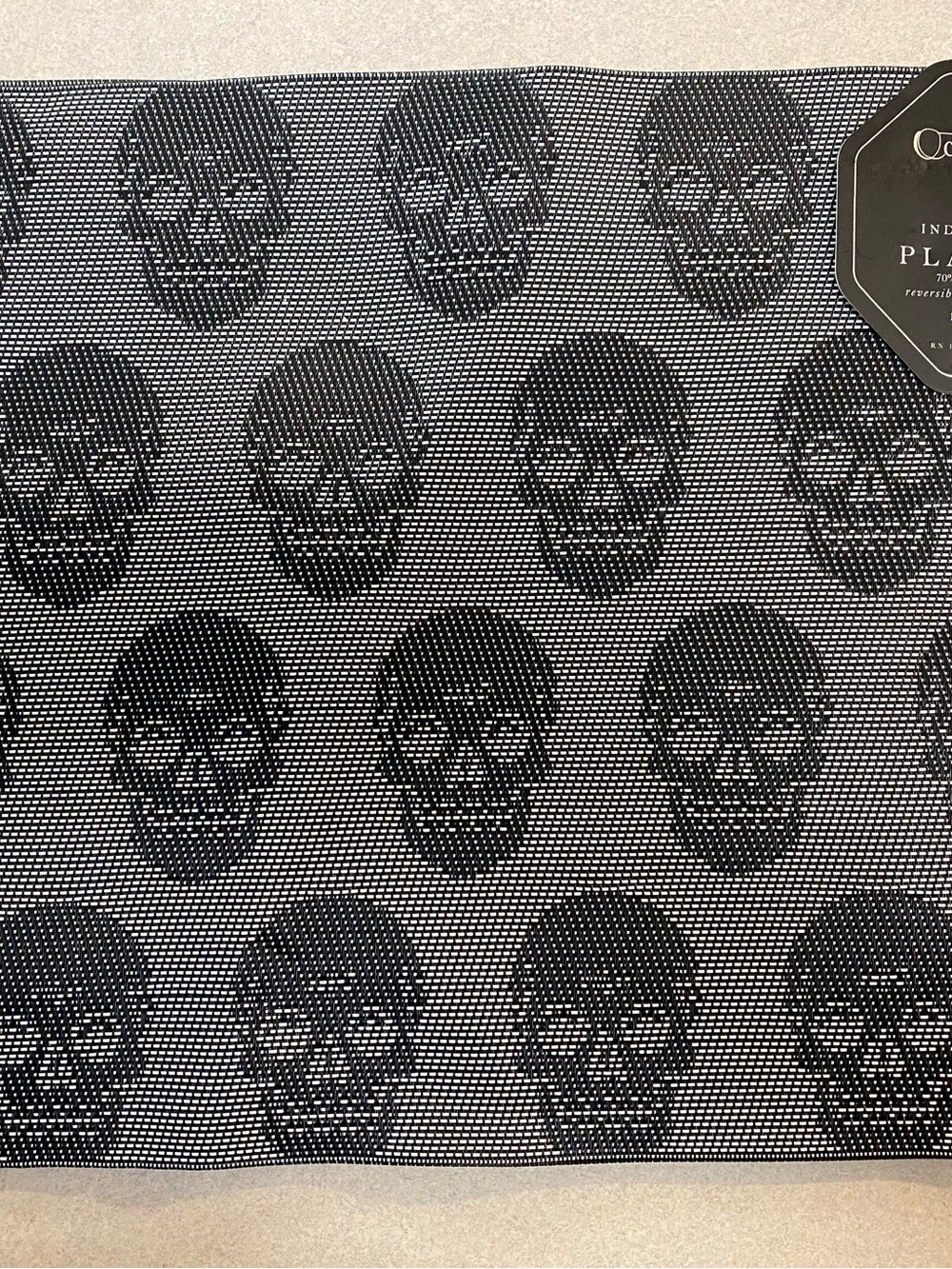 October Sky Black and Gray Skull Placemats